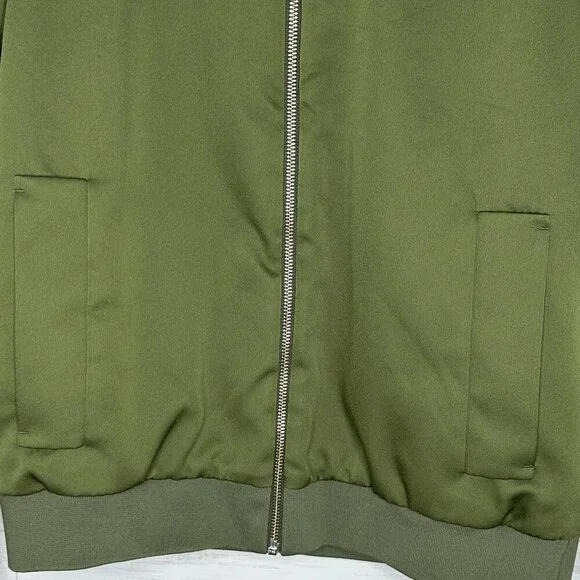 Everlane  Womens The E2 Bomber Jacket Olive Green Size Medium Full Zip - Picture 4 of 10